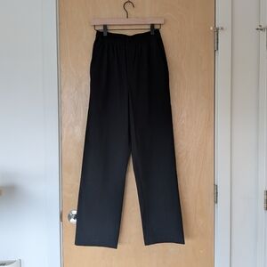 Uniqlo Women's Black Elastic-Waist Straight-Leg Trousers